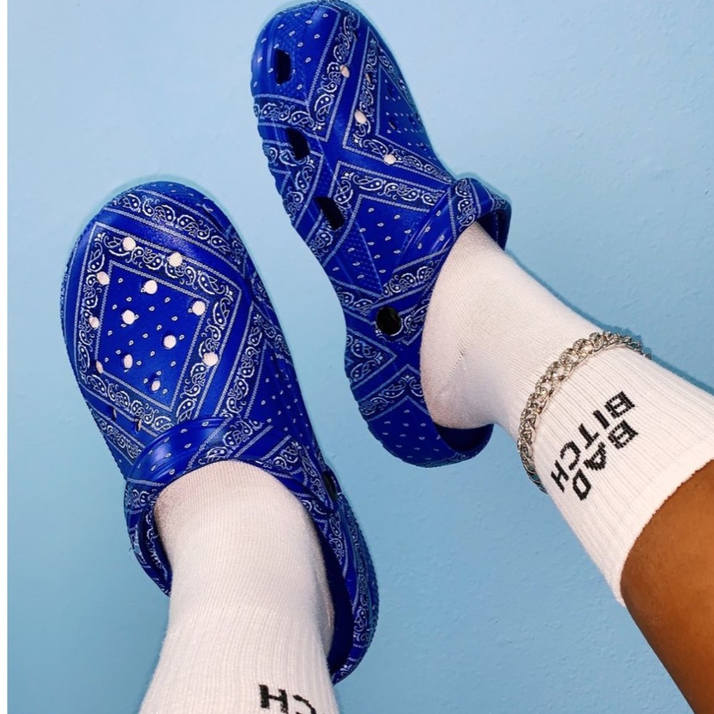 Blue Bandana Crocs